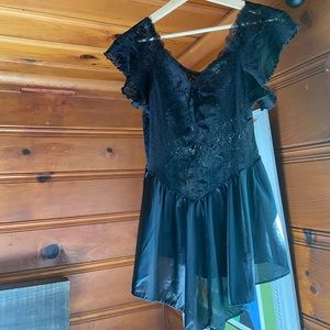 Vintage babydoll black lace  MED